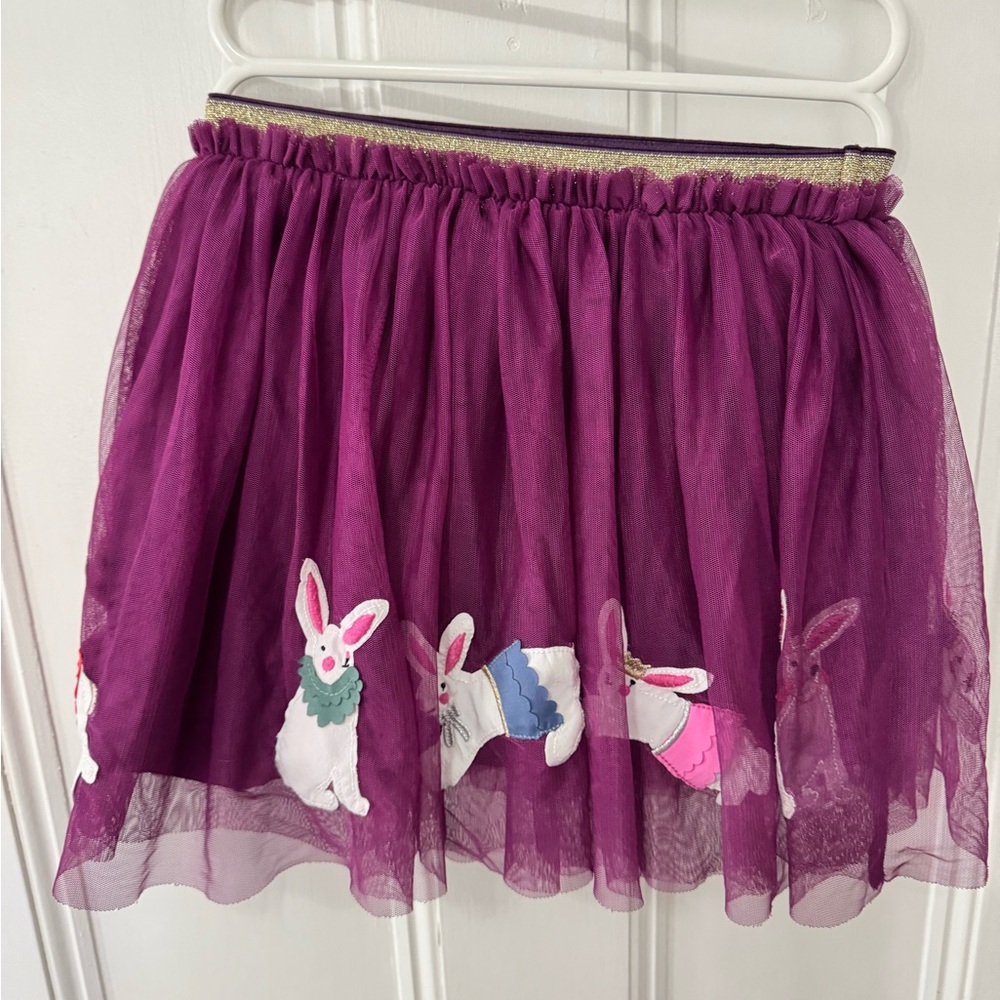 Mini Boden Easter bunny skirt size 7/8 purple
